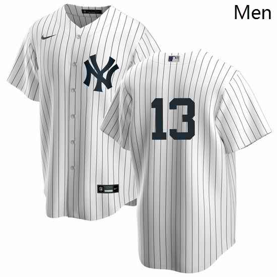 Men New York Yankees 13 Joey Gallo Men Nike White Home MLB Jersey No Name